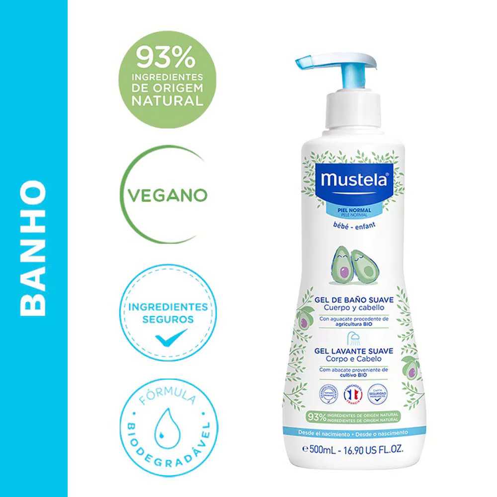 Gel Lavante Suave Mustela Bebê 500ml