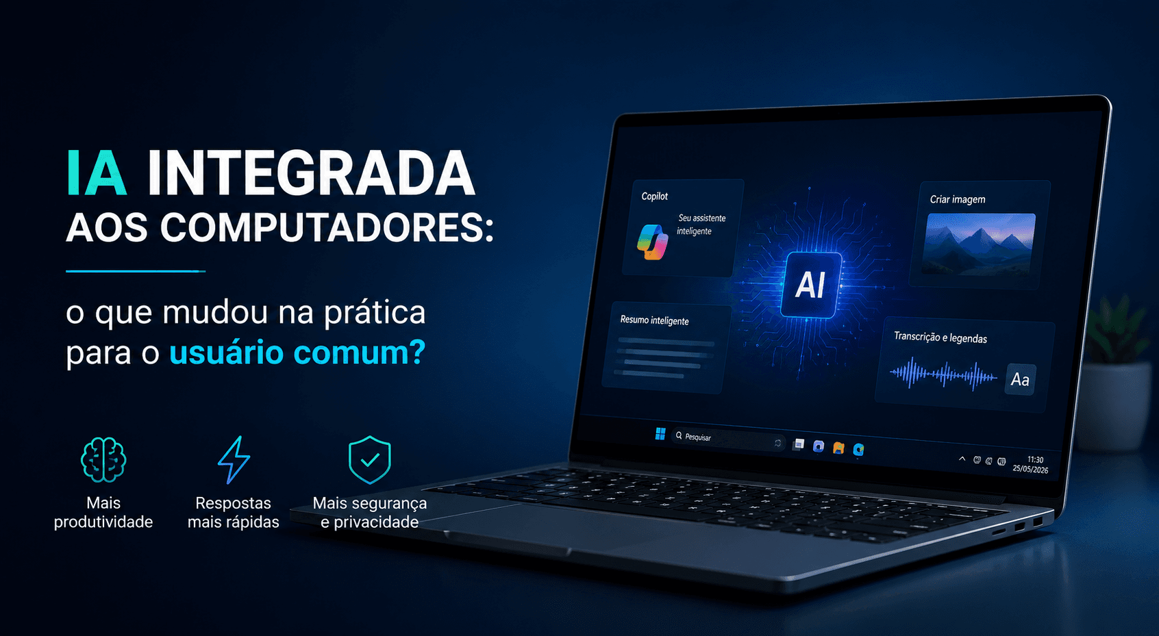 IA integrada aos computadores: o que mudou na prática para o usuário comum?
