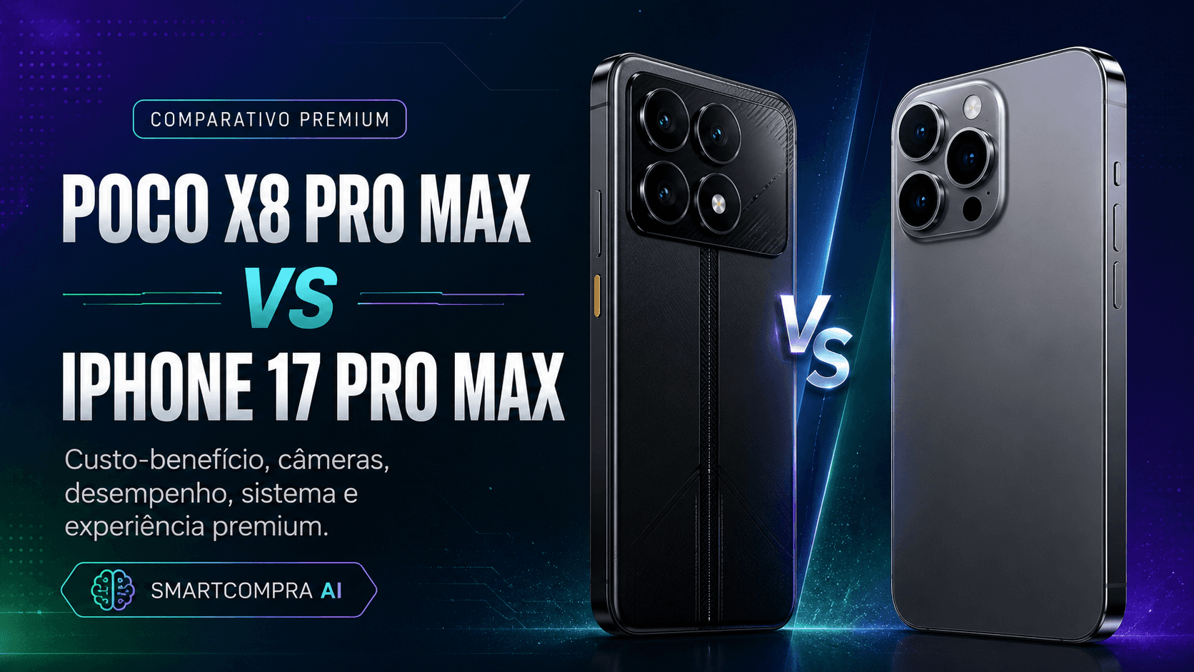POCO X8 Pro Max vs iPhone 17 Pro Max: custo-benefício ou experiência premium?