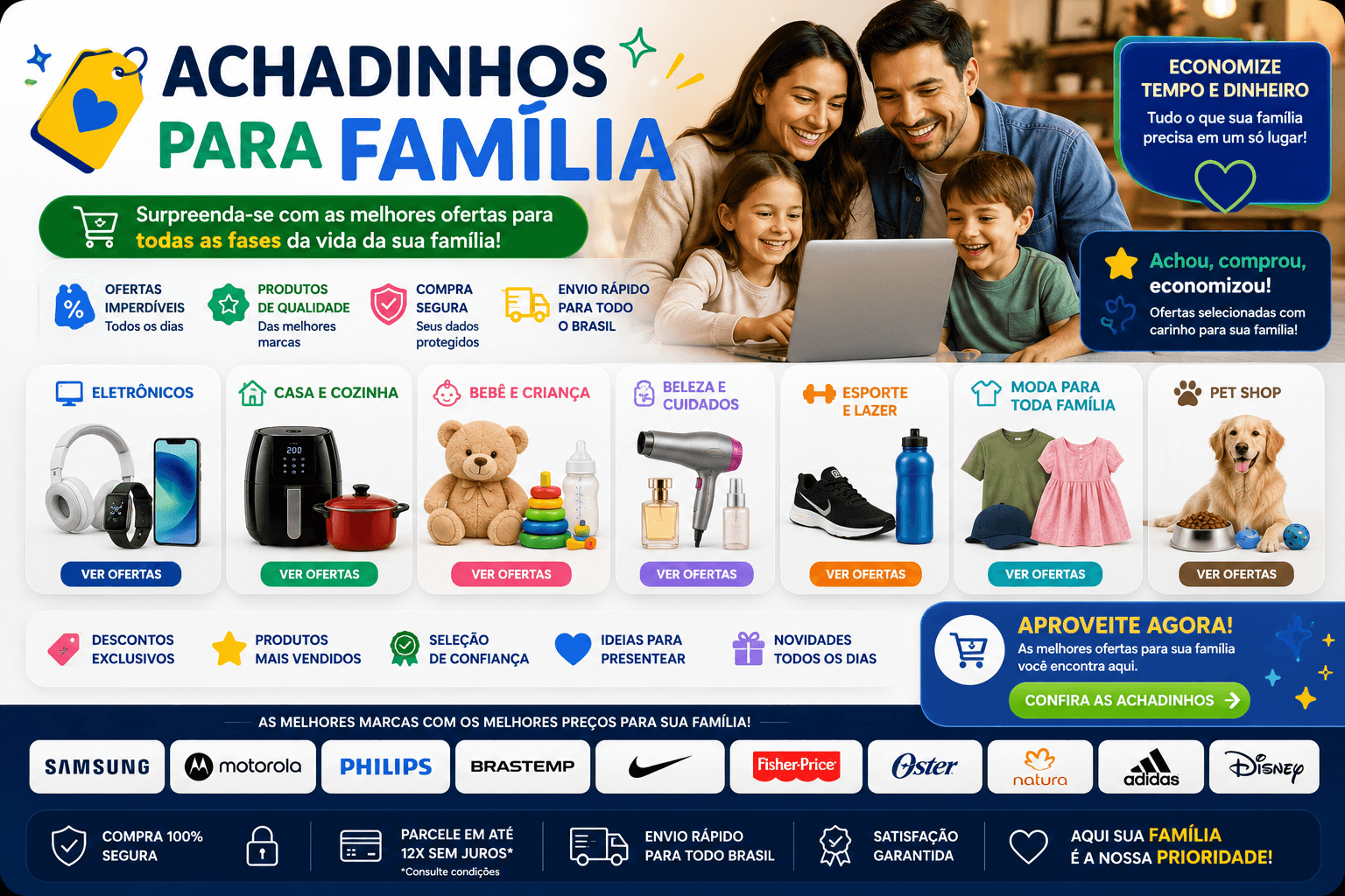 Achadinhos para bebê e família no SmartCompra AI