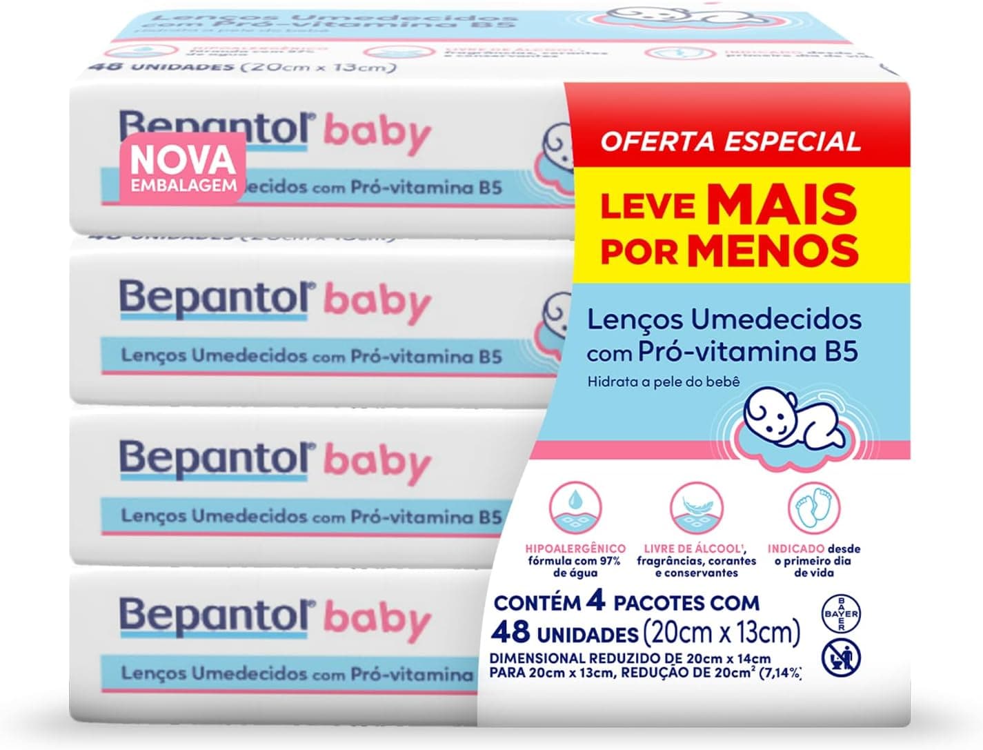 Bepantol Baby Lenço Umedecido Hipoalergênico 192 Unidades - imagem do produto