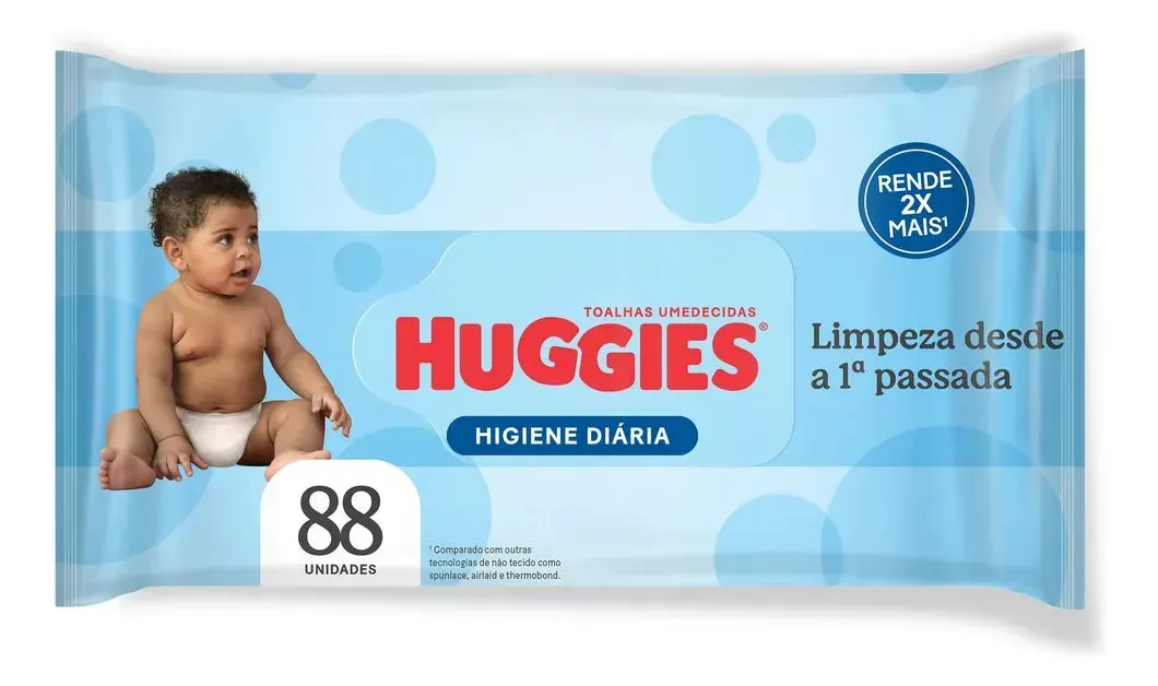 Lenços umedecidos Huggies Higiene Diária 88 unidades