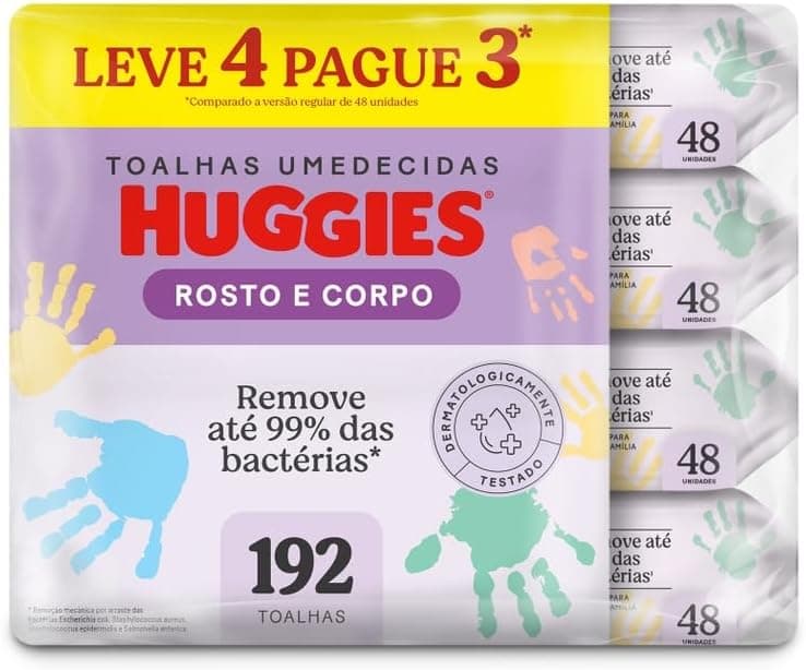 Huggies Rosto e Corpo 4 × 48