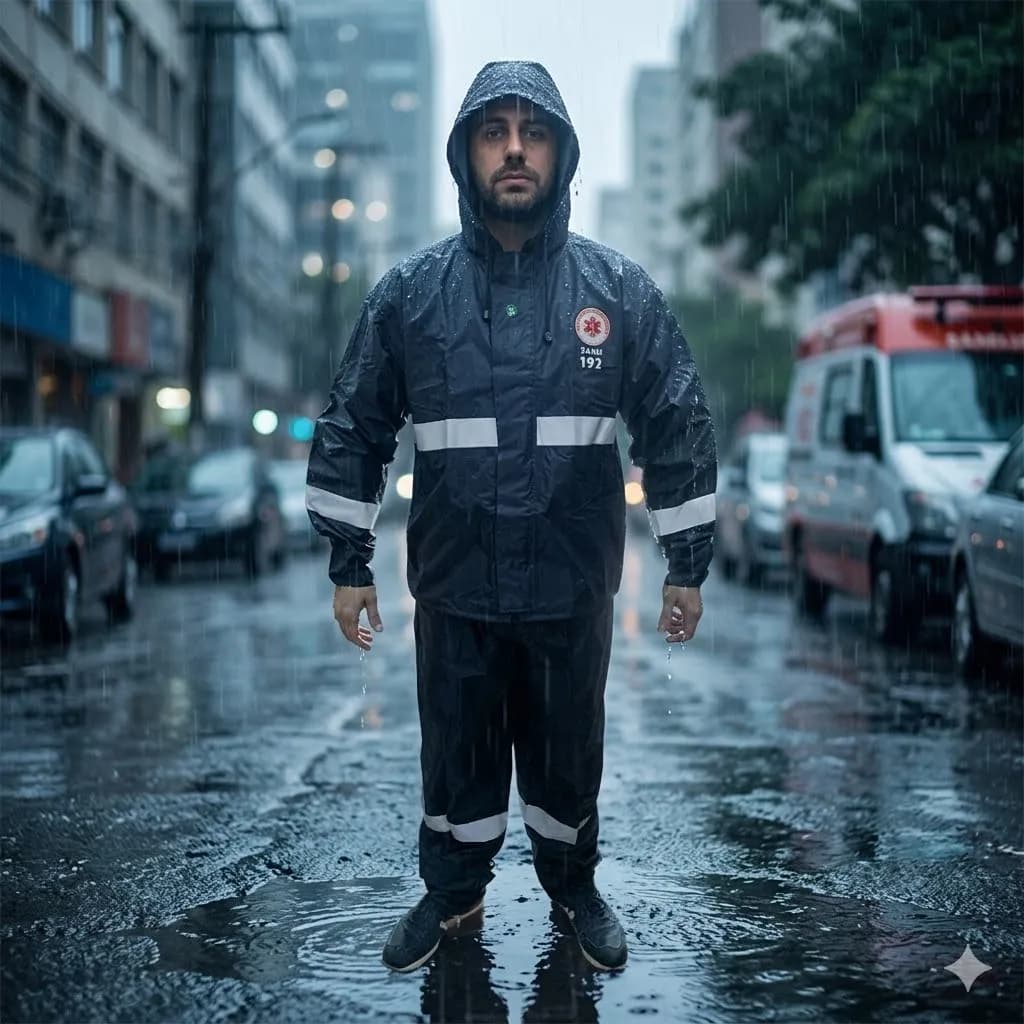 Capa de Chuva Personalizada SAMU — Kit Jaqueta e Calça