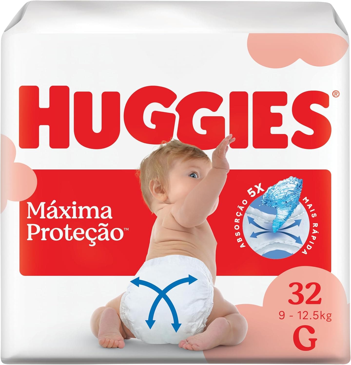 Fralda Descartável Huggies Máxima Proteção Tamanho G 32 unidades