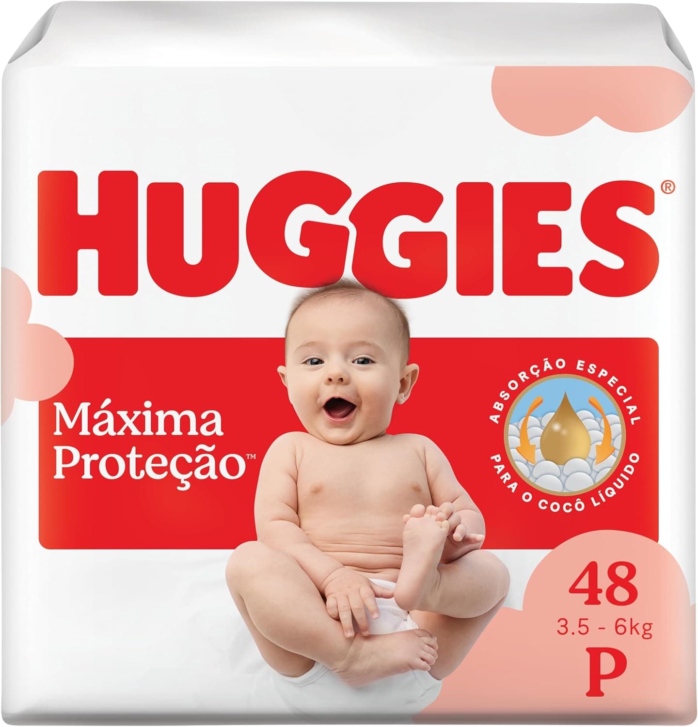 Fralda Descartável Huggies Máxima Proteção Tamanho P 48 unidades - imagem do produto