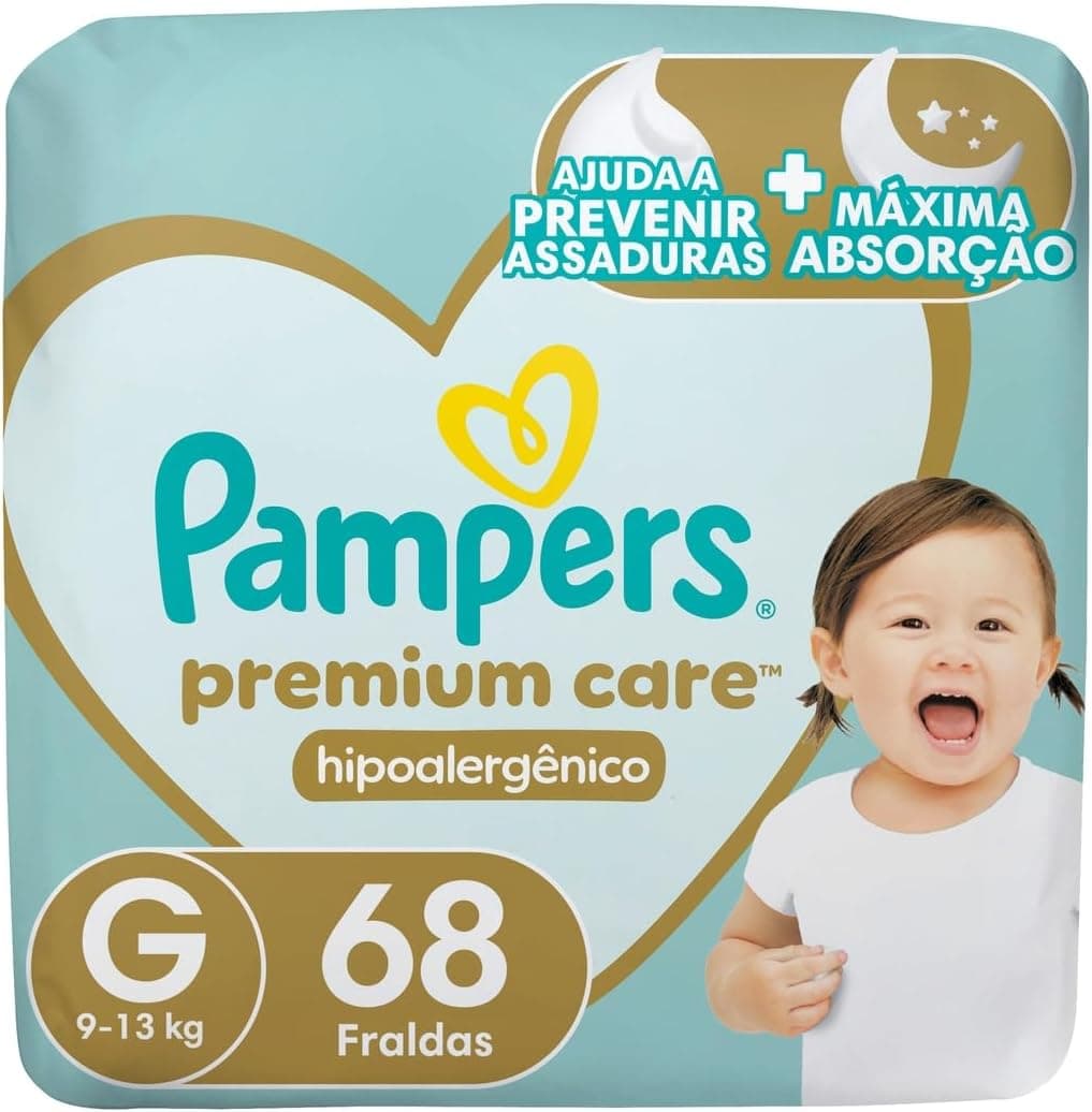 Fralda Pampers Premium Care G 68 unidades