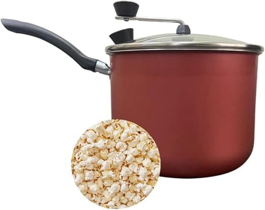 Panela Pipoqueira Antiaderente 4,3 Litros Tampa de Vidro Alumínio 20 cm